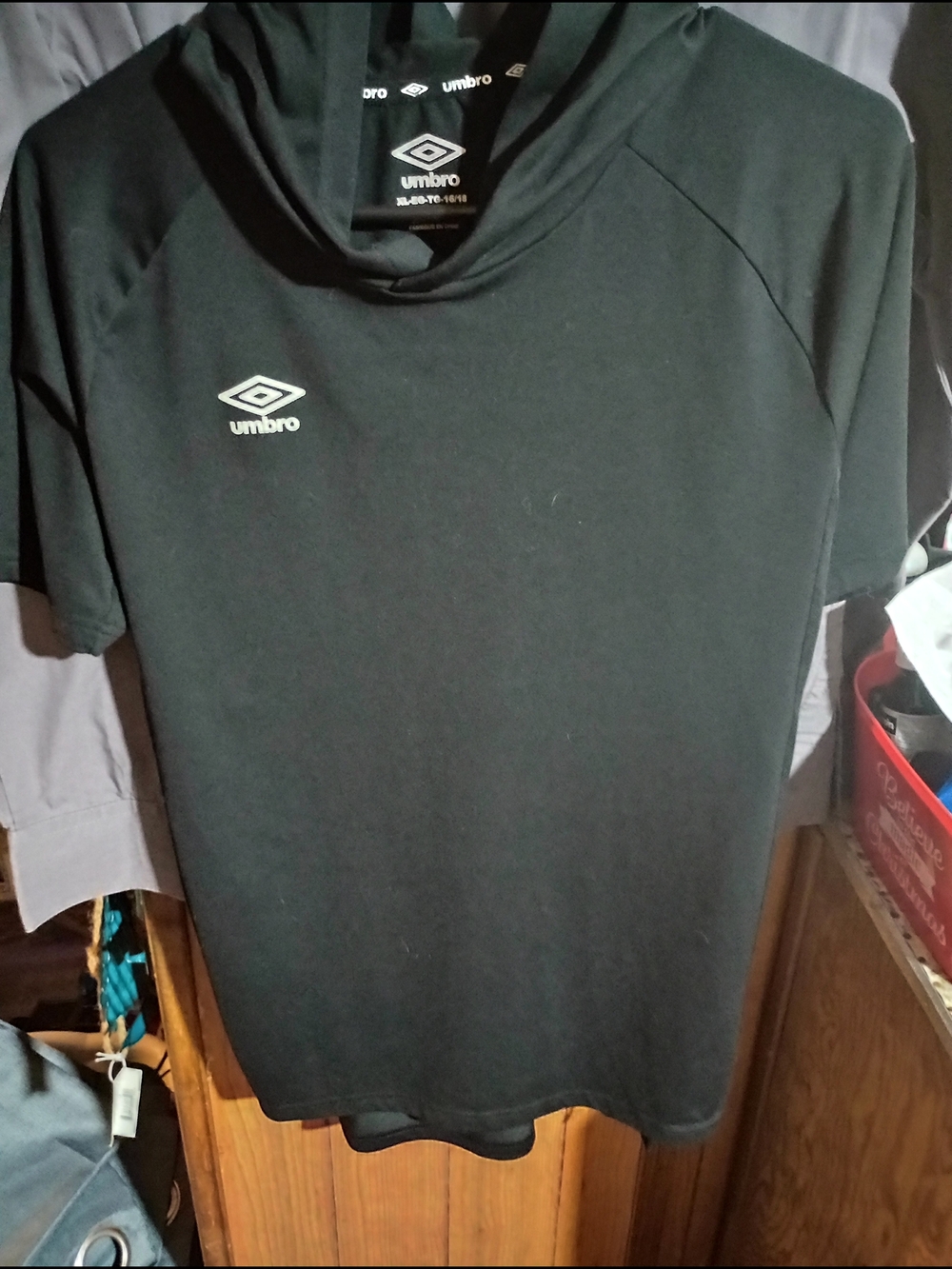 Umbro Men's Black Athletic Hooded Tee